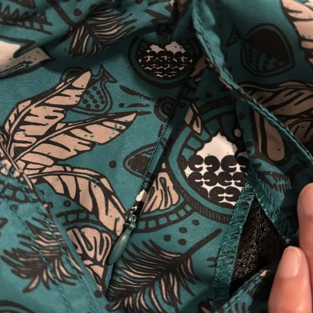 Kavu Sound Shorts Green Wax N Wander Print Hybrid Beachy Volley Athleisure-XL